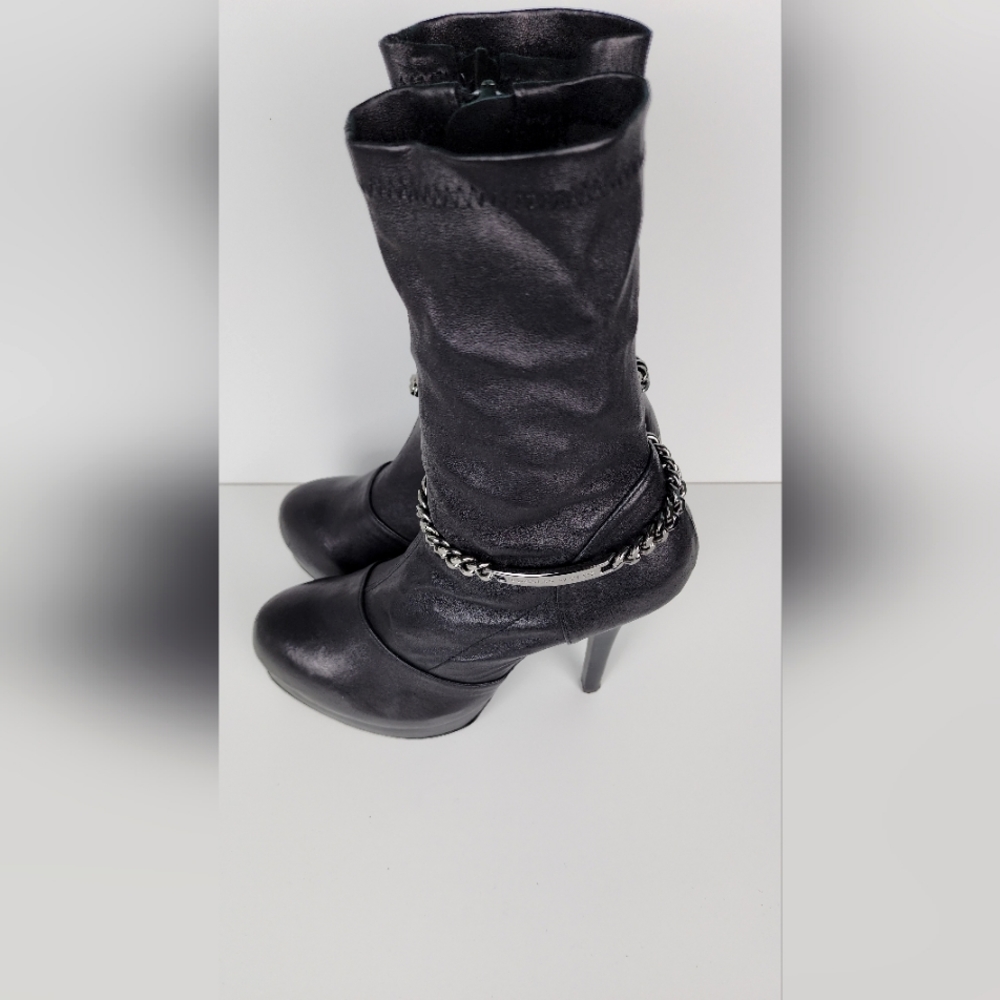 Thomas Wylde Black Leather Ankle Boots Size 10